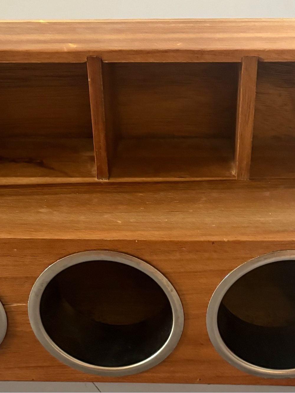 Sonoma Wooden Wall Organizer with Metal-Rim Cubby Openings
